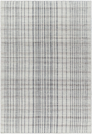 Nissa Gray Blue Checkered Wool Rug