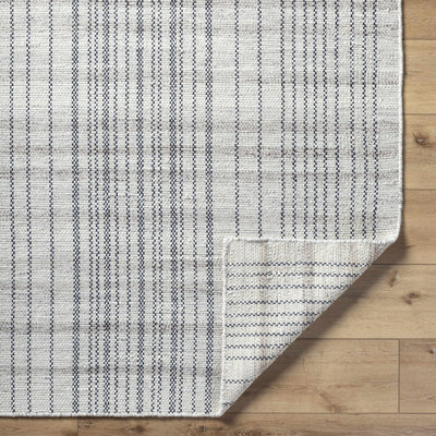 Nissa Gray Blue Checkered Wool Rug