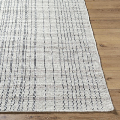 Nissa Gray Blue Checkered Wool Rug