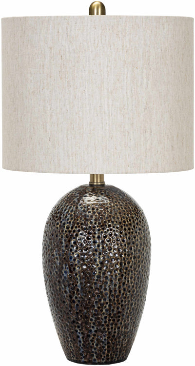 Emet Ribbed Glass Brass Table Lamp