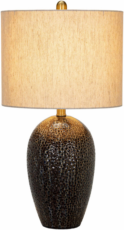 Emet Ribbed Glass Brass Table Lamp