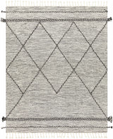 Neal Black/Cream Trellis Cotton Rug with Tassels - Clearance
