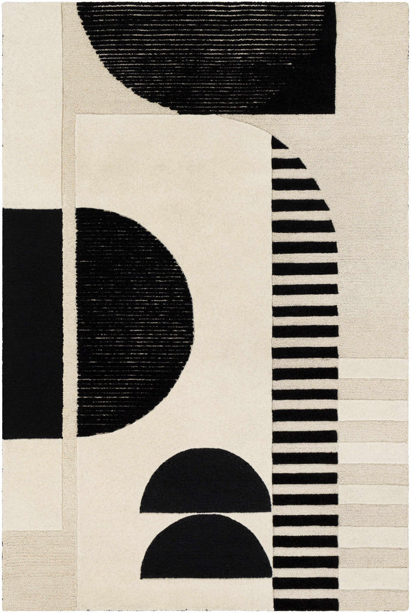 Brooklyn Black&White Modern Wool Rug