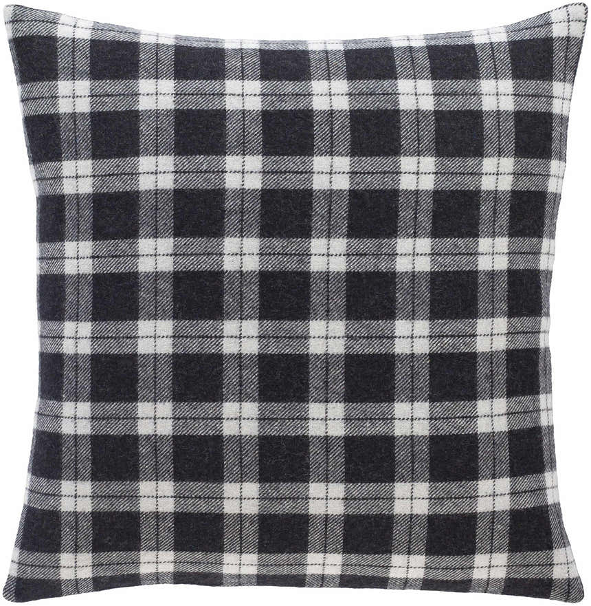 Negreet Black & White Plaid Throw Pillow - Clearance