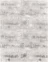 Close-up of the Neponsit Area Rug, a contemporary rug in charcoal, gray, ivory, and light gray with an abstract pattern. Design-Rectangle-710102