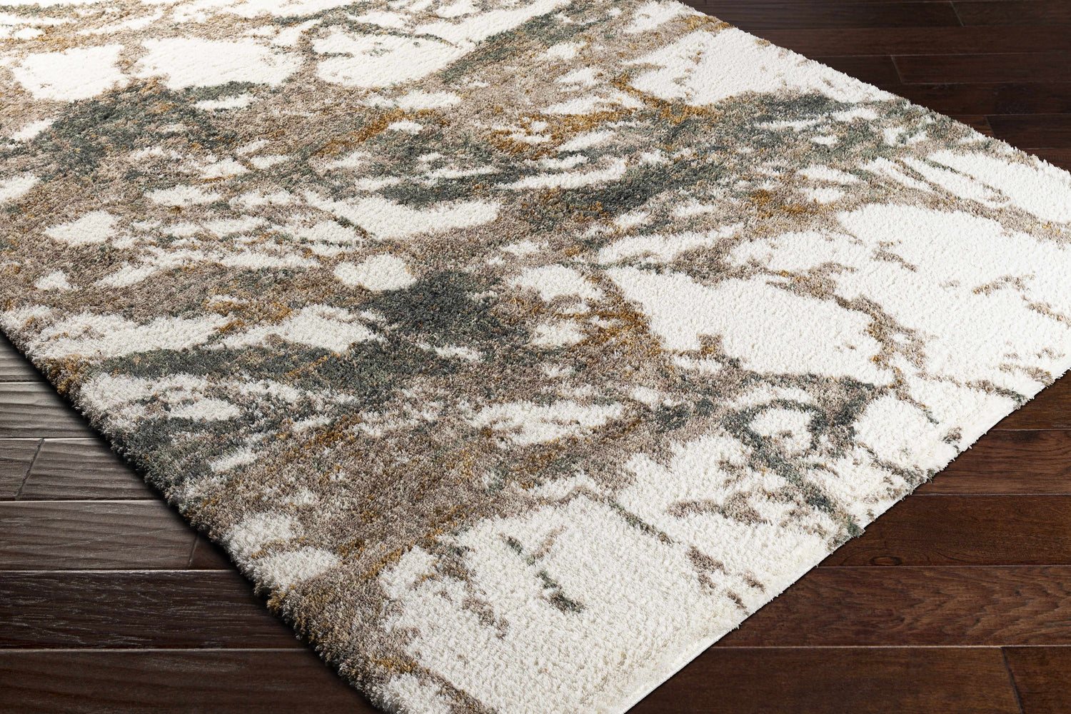 Ngunnawal Cream/Brown Marble Plush Rug