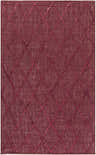Close-up of the Nicolaus Jute Carpet. Burgundy rug with a diamond pattern and hand woven texture. Farmhouse style. Design-Rectangle-576