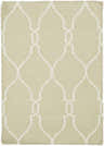 Close-up of Niwot Area Rug. Hand-woven wool rug in light beige with a light olive geometric pattern. Design-Rectangle-23