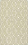 Close-up of Niwot Area Rug. Light beige wool rug with a white geometric trellis pattern. Hand woven texture. Design-Rectangle-58