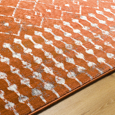 Scandi Orange All Over Pattern Rug