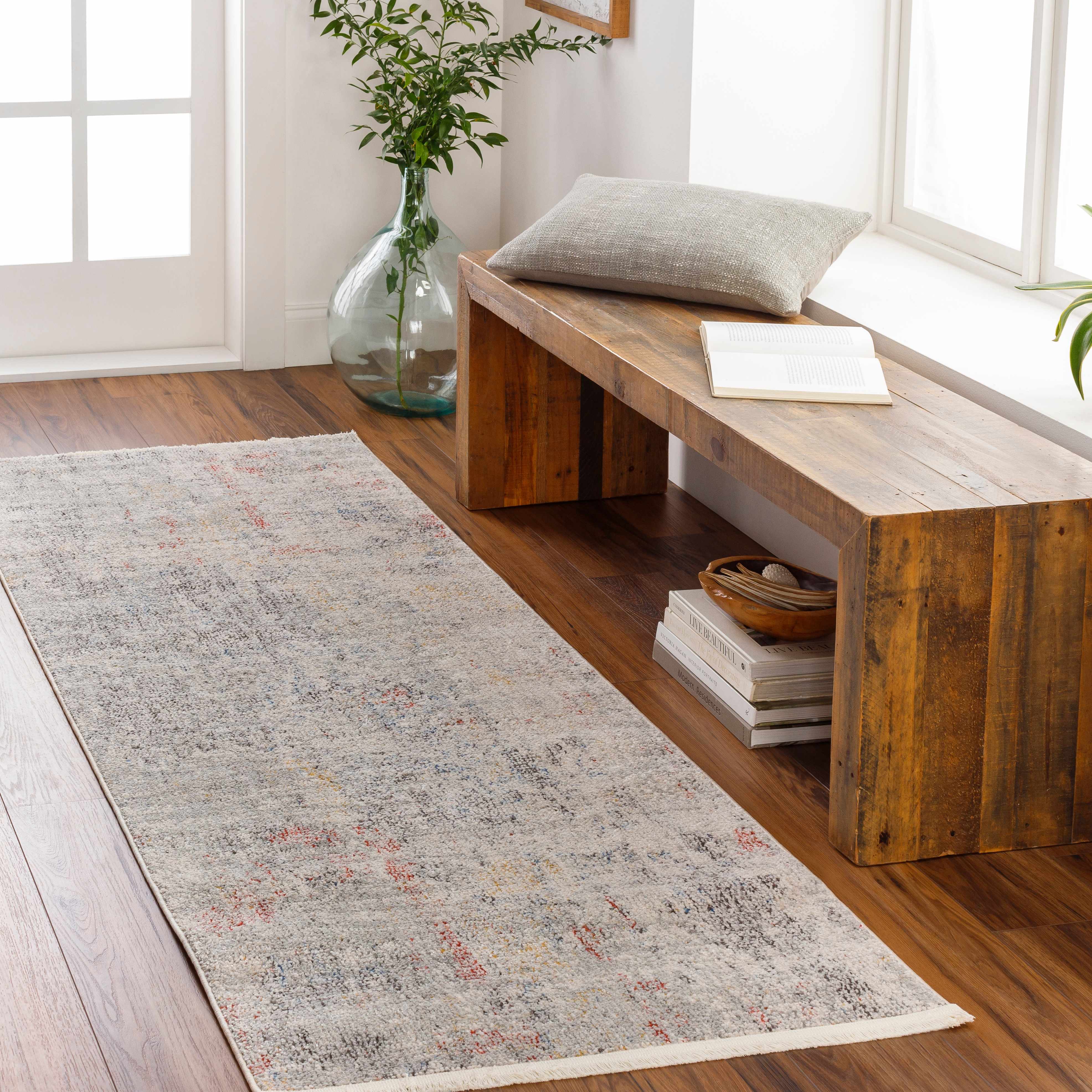 Nile Area Rug - Clearance placed in a styled room setting, harmonizing with surrounding room decor. Contemporary Area Rug Backing  