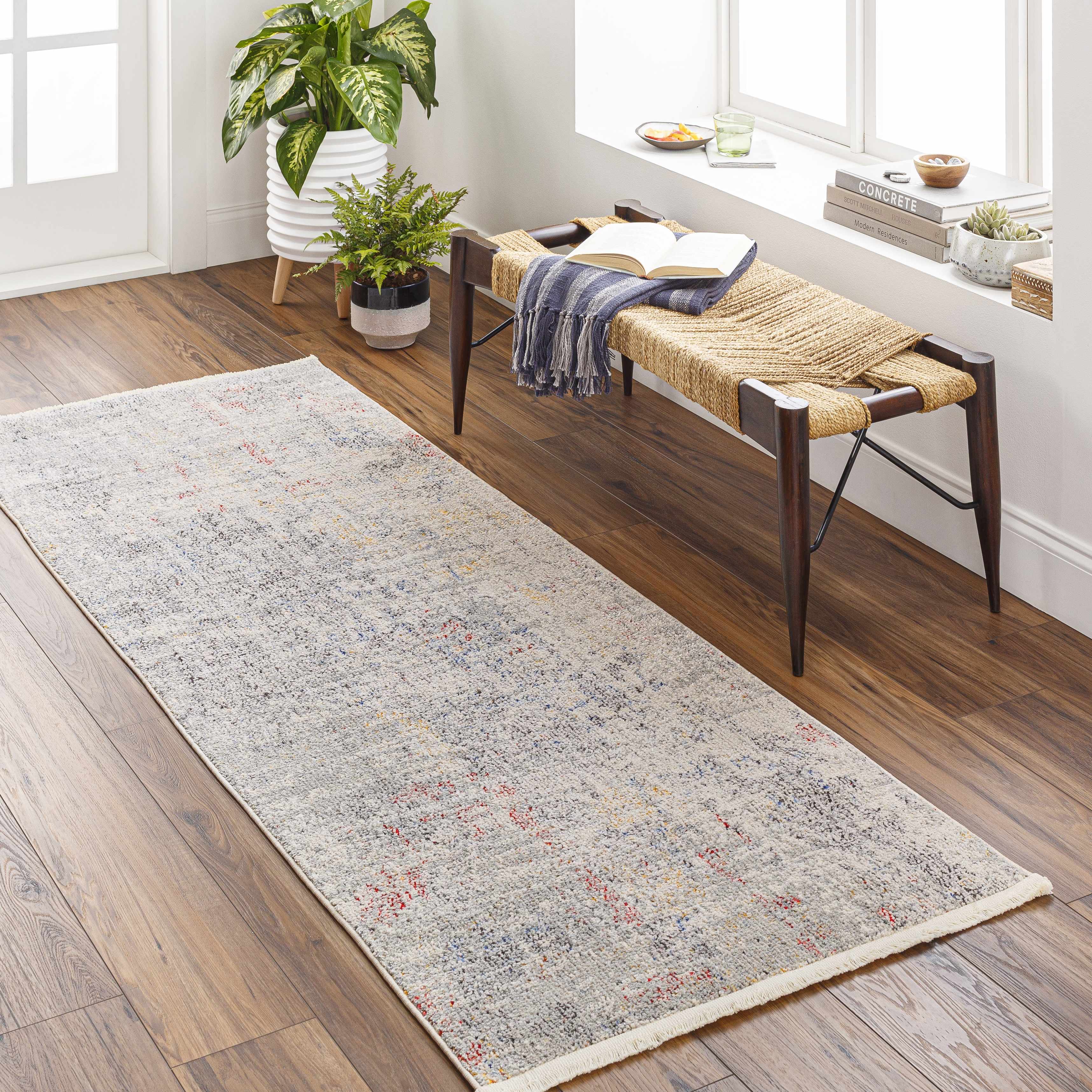 Nile Area Rug - Clearance placed in a styled room setting, harmonizing with surrounding room decor. Contemporary Area Rug Backing  