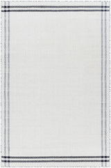 Nimue Cream & Blue Bordered Area Rug - Clearance