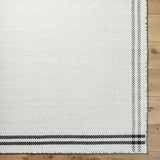 Nimue Cream & Blue Bordered Area Rug - Clearance