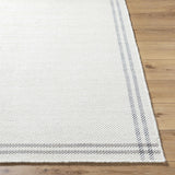 Nimue Cream & Charcoal Bordered Area Rug - Clearance