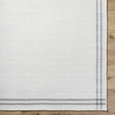 Nimue Cream & Charcoal Bordered Wool Rug