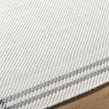 Nimue Cream & Charcoal Bordered Area Rug - Clearance