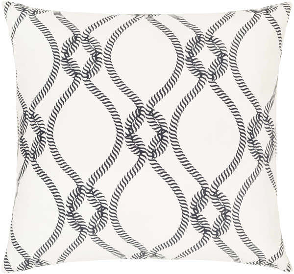 Noyes Ivory Rope Design Throw Pillow - Clearance