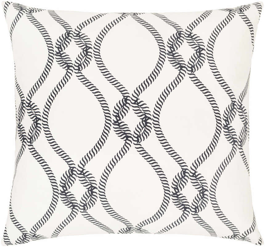 Noyes Ivory Rope Design Throw Pillow - Clearance