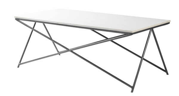 Wenzenbach White Marble Minimalist Coffee Table - Clearance