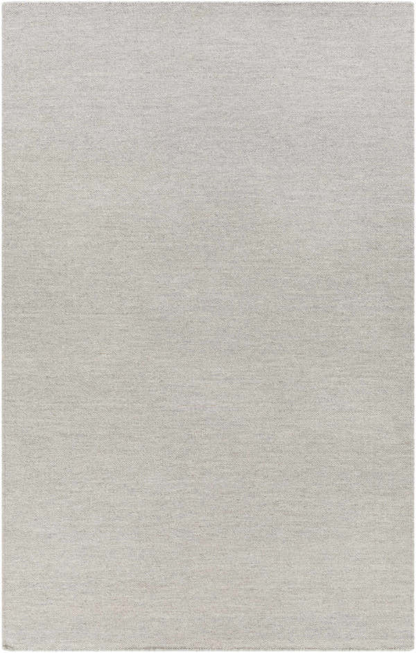 Close-up of the hand woven Northop Indoor & Outdoor Area Rug. Light gray recycled PET yarn creates a textured, contemporary look. Design-Rectangle-576