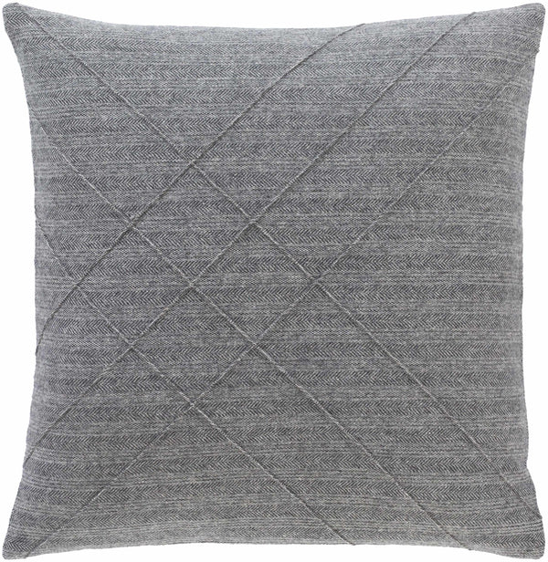 Northfleet Charcoal Ivory Square Throw Pillow