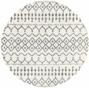 Navassa White/Gray Trellis Plush Rug