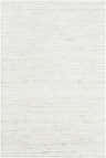 Close-up of the Nuangola Area Rug. Hand-woven, off-white polyester with subtle dark brown horizontal lines and natural fiber texture. Design-Rectangle-576
