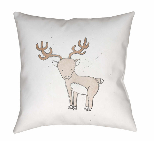Nursery Cartoon Deer Decorative Throw Pillow