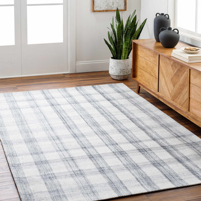 Nedaa Gray Plaid Area Rug