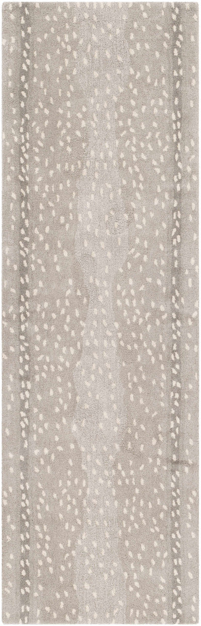 Curdworth Gray Deer Printed Wool Rug