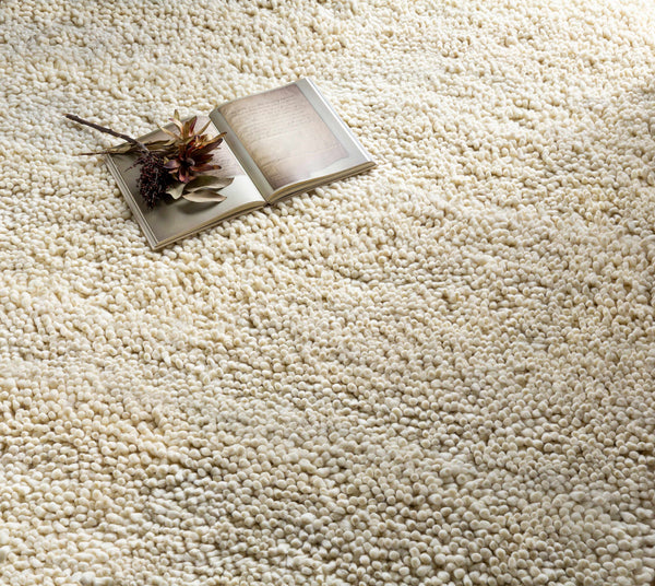 Oakridge Tingly Shag Wool Rug - Solid Cream