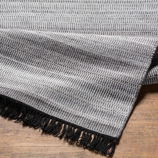 Ocampo Gray Flatweave Area Rug with tassels - Clearance