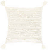 Odon Textured Ivory Tassel Square Pillow - Clearance