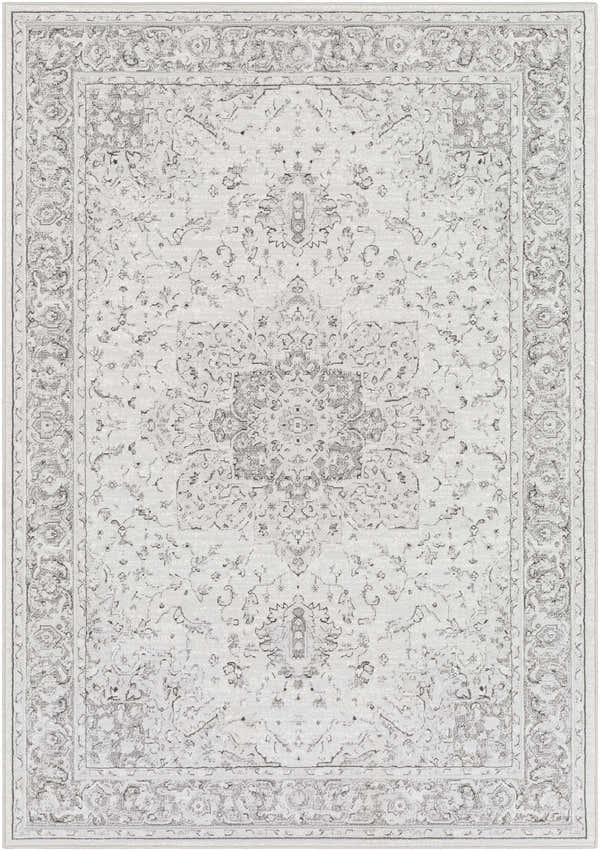 Okehampton Area Rug, charcoal, light gray, and white traditional farmhouse design, machine woven. Design-Rectangle-5376