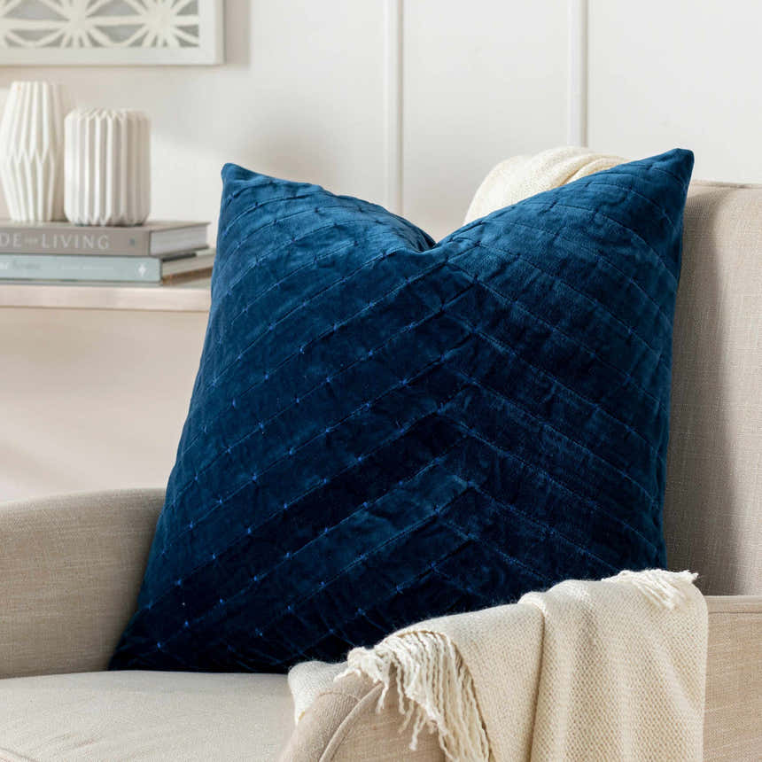 Onyx Navy Square Throw Pillow