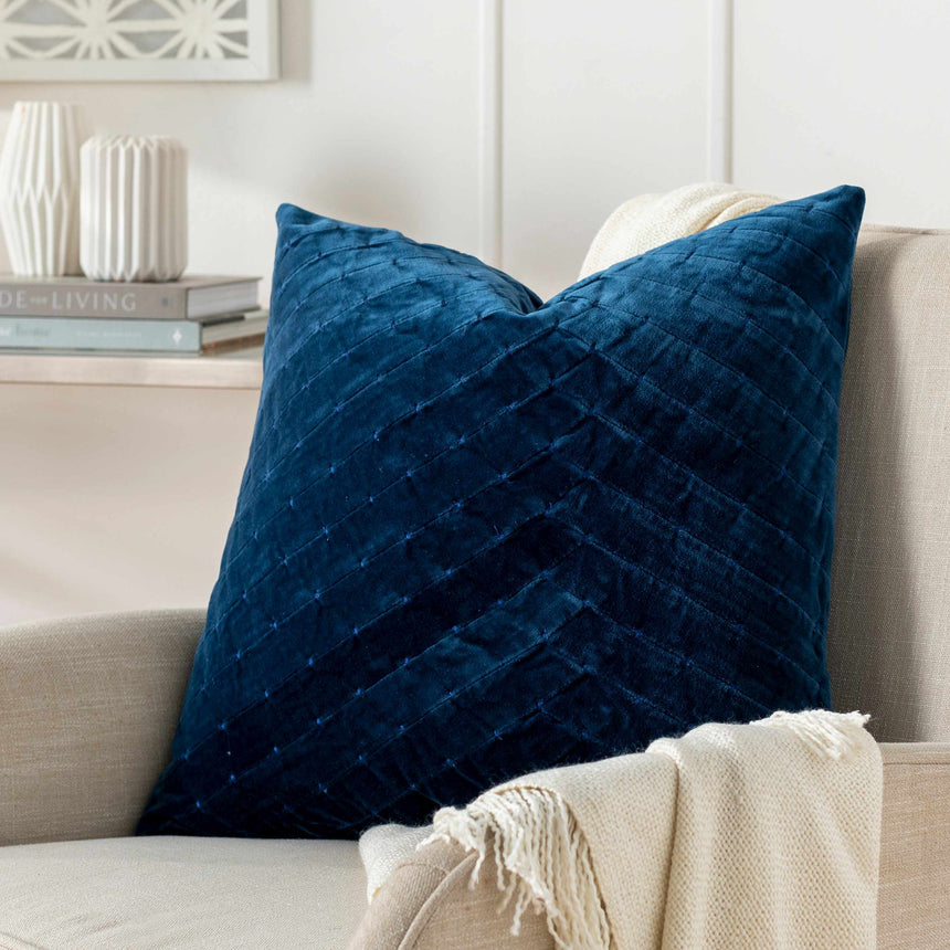 Onyx Navy Square Throw Pillow