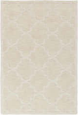 Beige Orick Hand Loomed Wool Area Rug with a subtle geometric trellis pattern and soft, textured wool. Design-Rectangle-576