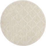 Beige round Orick Hand Loomed Wool Area Rug with a geometric trellis pattern. Contemporary style rug. Design-Round-79