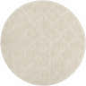 Beige round Orick Hand Loomed Wool Area Rug with a geometric trellis pattern. Contemporary style rug. Design-Round-79