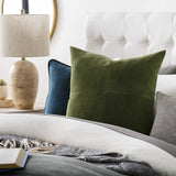 Orit Olive Green Corduroy Accent Pillow