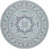 Orla Pale Blue Medallion Area Rug - Clearance