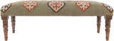 Oslob Rustic Patterned Wood Stool