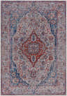 Close-up of the Osmaneli Washable Area Rug. Traditional oriental rug with dark gray, purple, brown, and natural gray colors. Design-Rectangle-5373