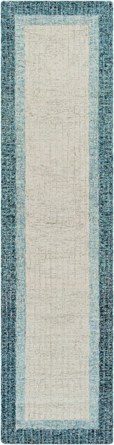 Padada Green Bordered Cream Wool Rug