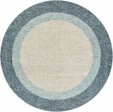 Padada Green Bordered Cream Wool Rug