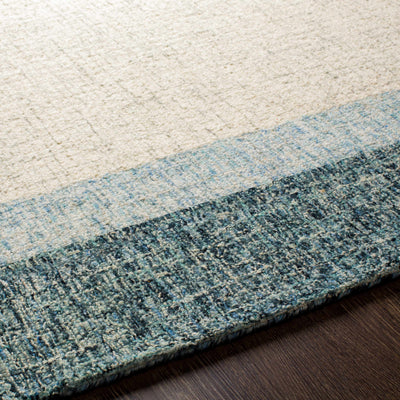 Padada Green Bordered Cream Wool Rug