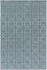 Close-up of the Paskenta Area Carpet. Light sage wool rug with a traditional geometric pattern. Hand-knotted texture. Design-Rectangle