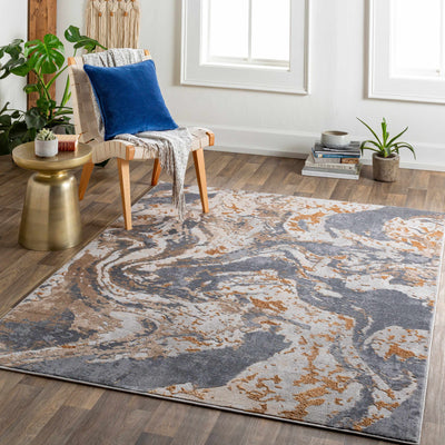Linay Blue Marble Rug - Clearance