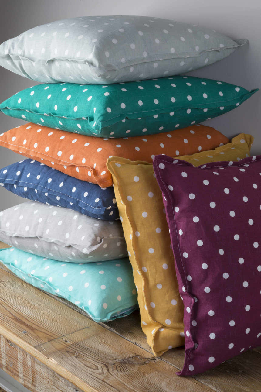 Abertridwr Turquoise Polka Dot Throw Pillow - Clearance